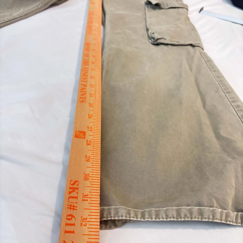 Zara TRF Wide Leg Khaki Cargo Pants Women Size 8 Y2K Utility Streetwear Baggy - Picture 7 of 7